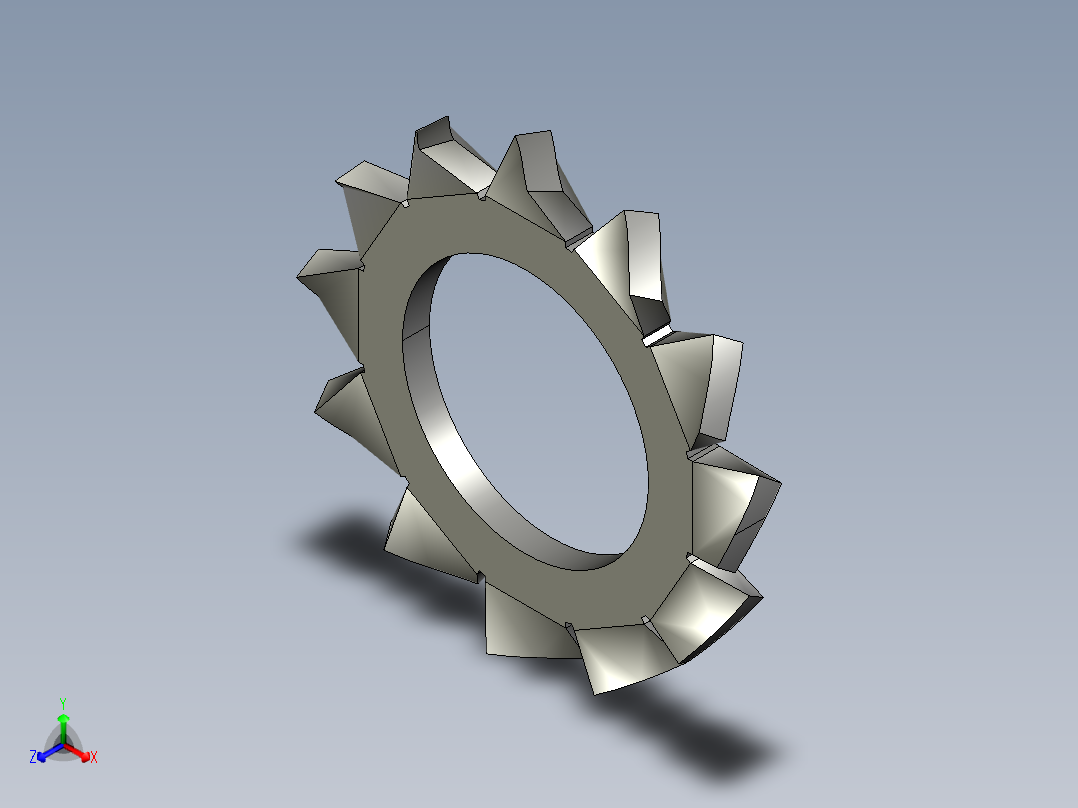 EXTERNAL TOOTH LOCK WASHER for M6 SCREW.STEP正等轴测图