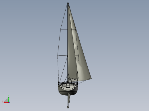 帆船3D图纸_step后视缩略图