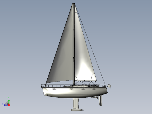帆船3D图纸_step俯视缩略图