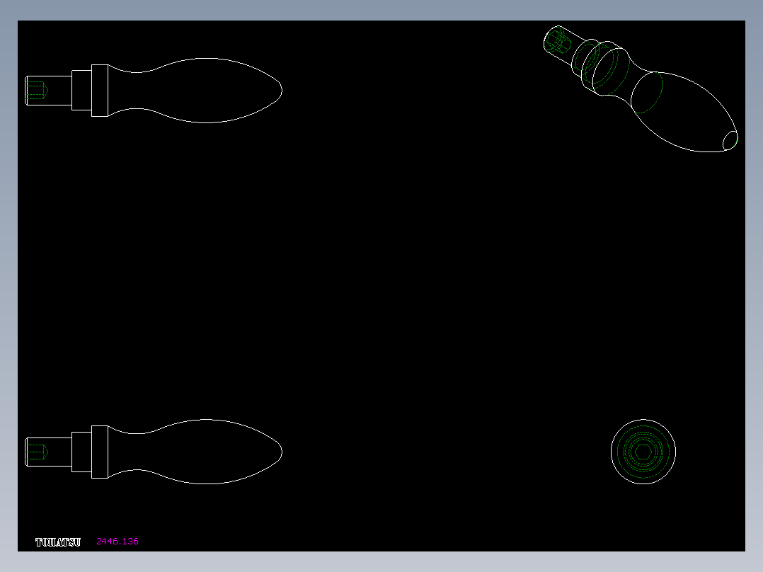 把手(迴轉)2446-2D多系列多零件图纸模型