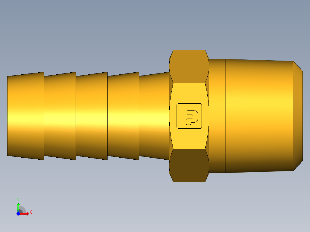 倒齿式工业管接头Hose Barb to Male Pipe 125HBL-8-6前视图