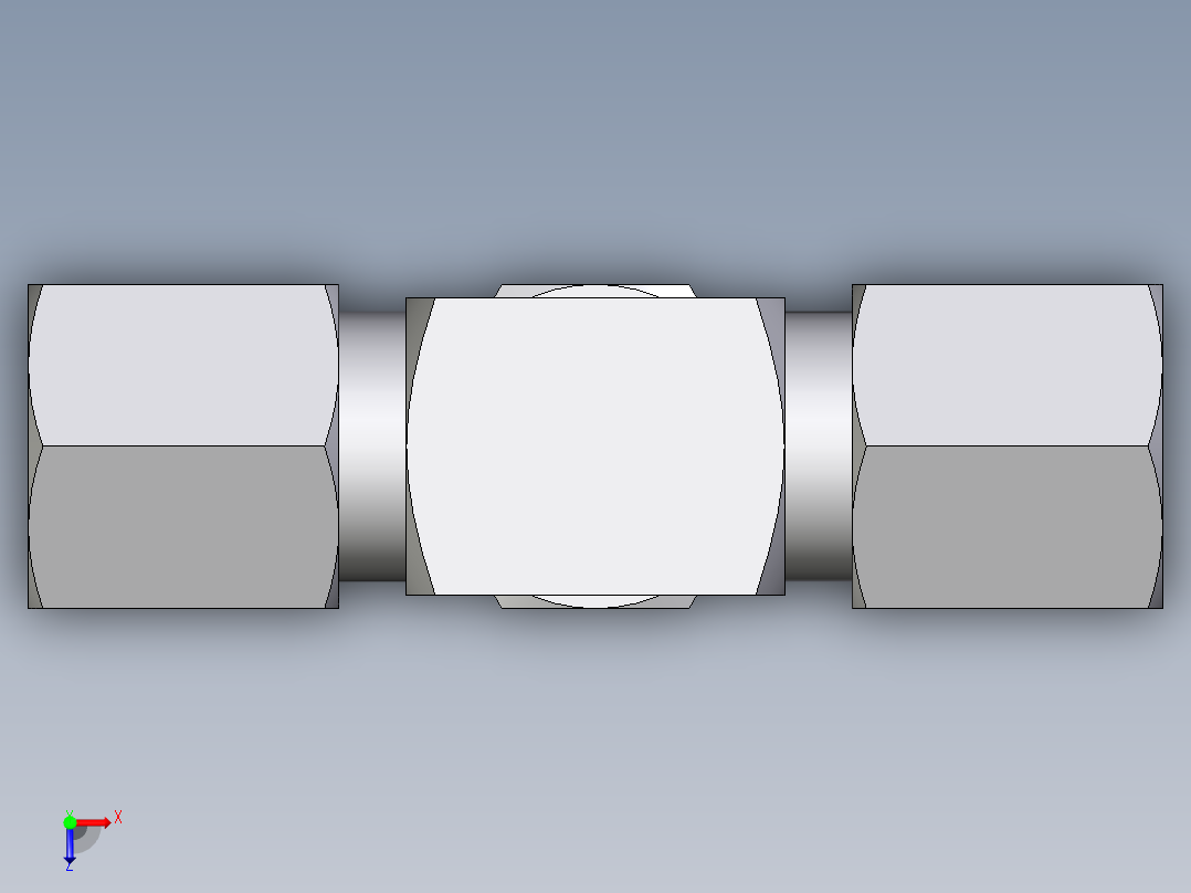 卡套式工业通用硬管接头EO_Union_tee_T06ZLLCF俯视图