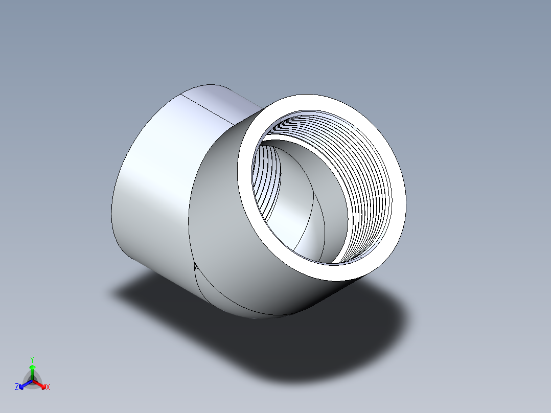 聚氯乙烯配件09-Sch80_45Elbow_FPTxFPT_819-020 _2in正等轴测图