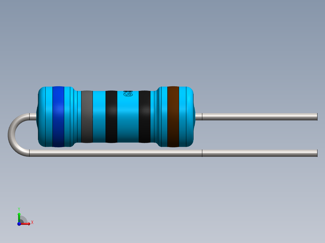 电容器 二极管 电阻器-Resistor Vertical 680 Ohm 1W前视图