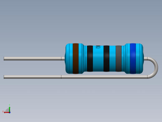 电容器 二极管 电阻器-Resistor Vertical 680 Ohm 1W后视缩略图
