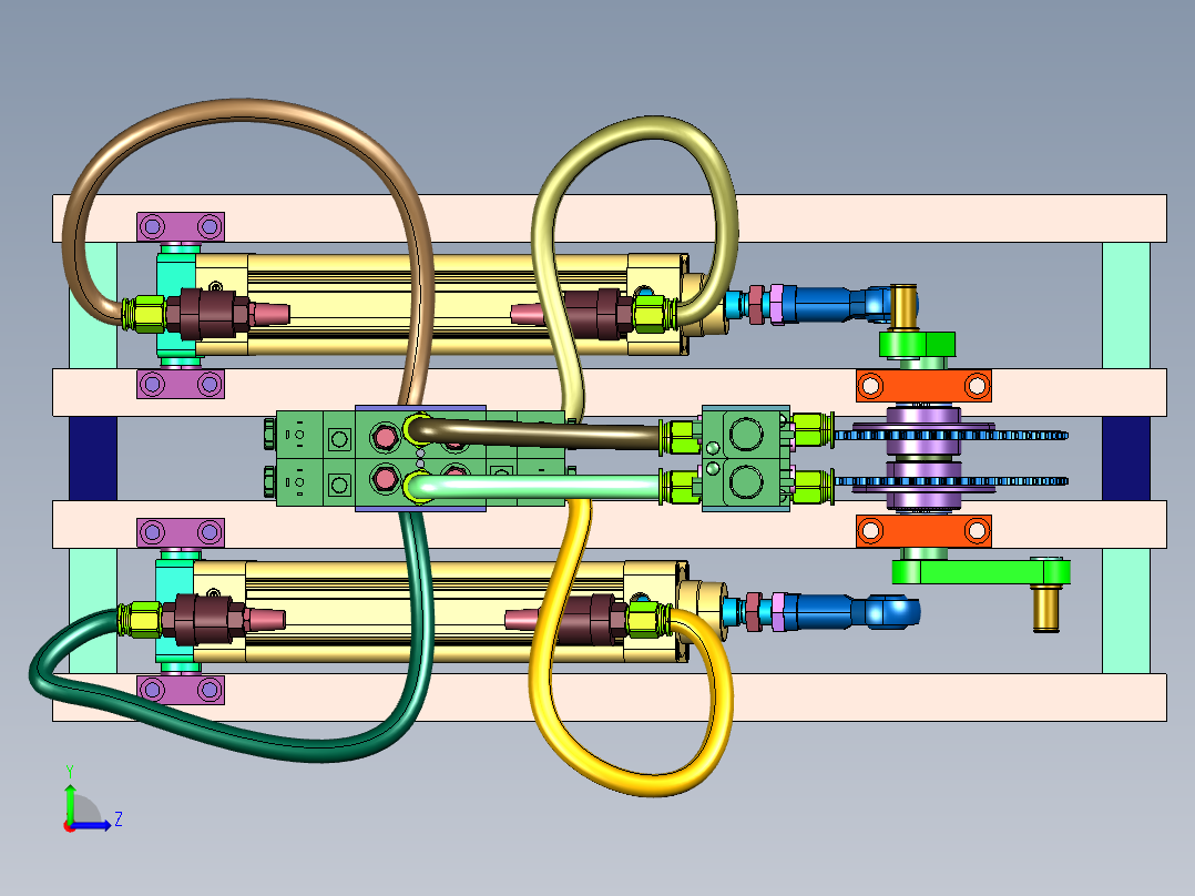 双气缸旋转输出机左视图