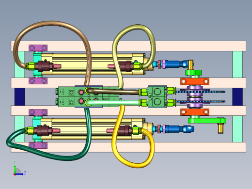 双气缸旋转输出机左视缩略图
