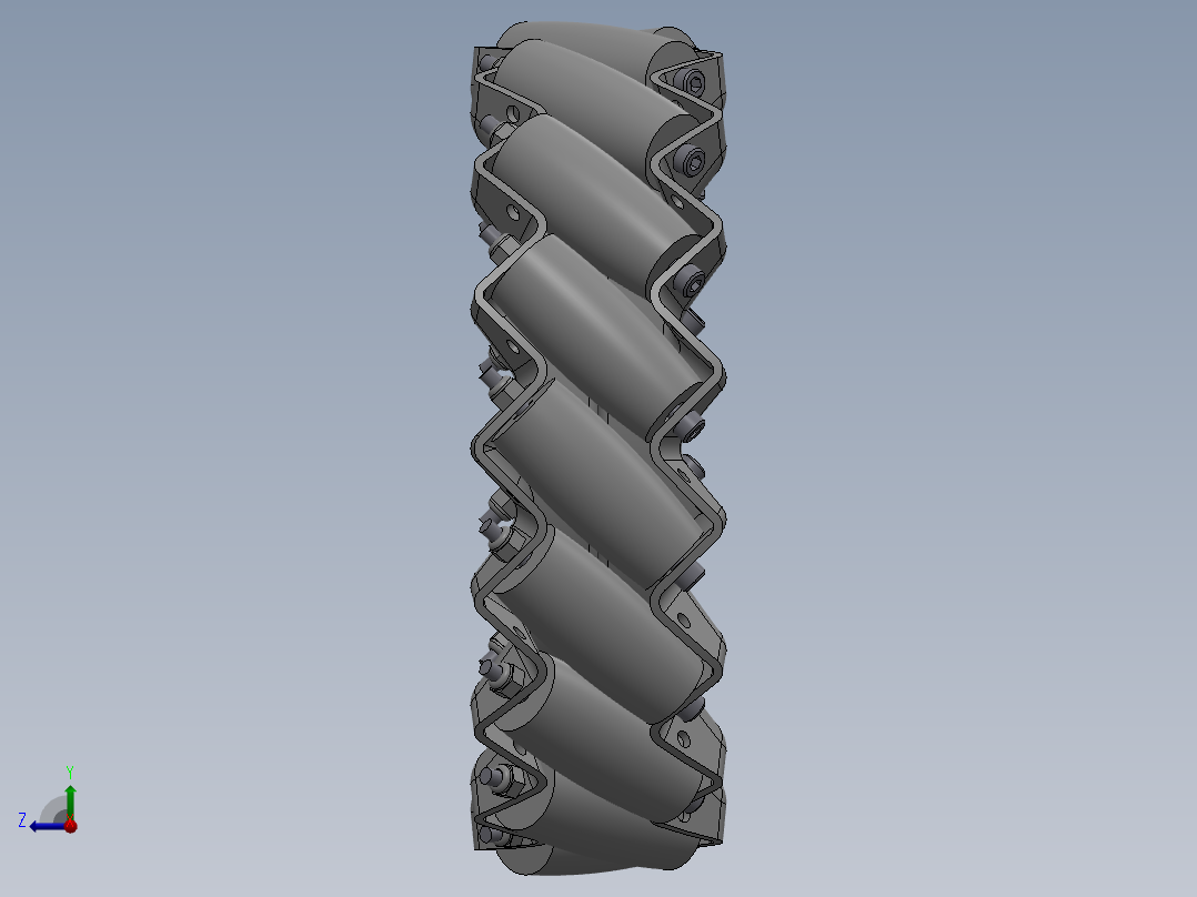 辊子密集排布式麦克纳姆轮右视图