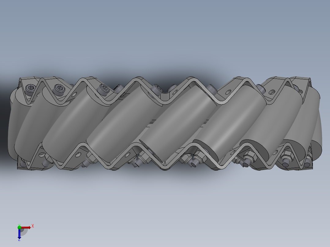 辊子密集排布式麦克纳姆轮俯视图