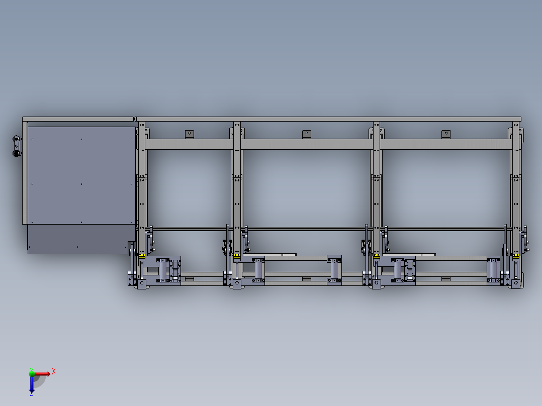 自动送料机架（棒料）俯视图