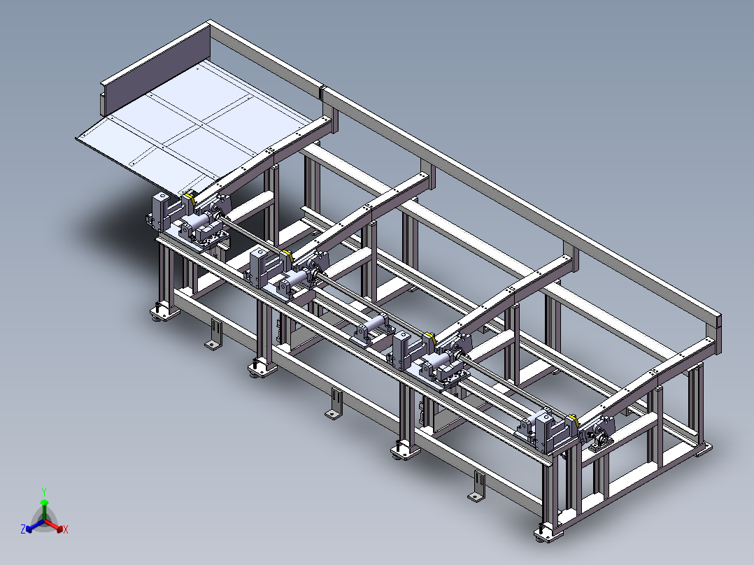 自动送料机架（棒料）正等轴测图