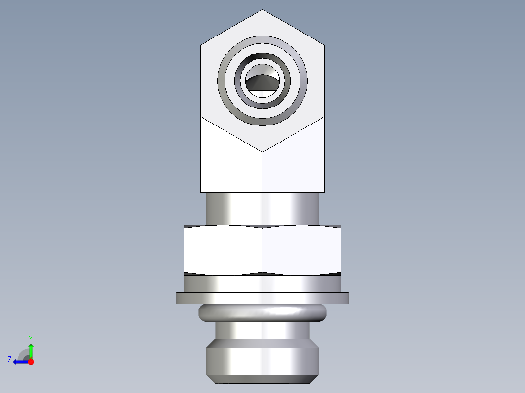 卡套式工业通用硬管接头EO_Adjustable_Locknut_elbow_WEE04LLM10X1OROMDCF右视图