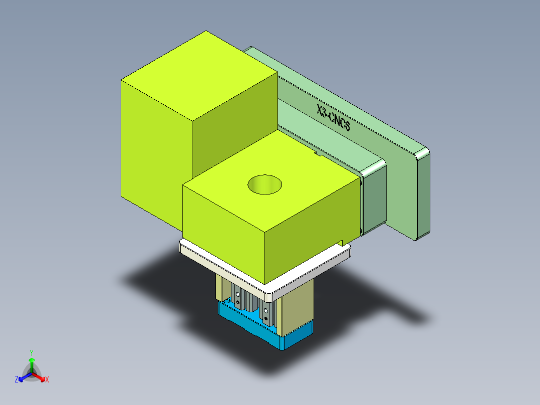 X3-CNC6笔记本CNC工装夹具三维模型dizuo-0730主视图