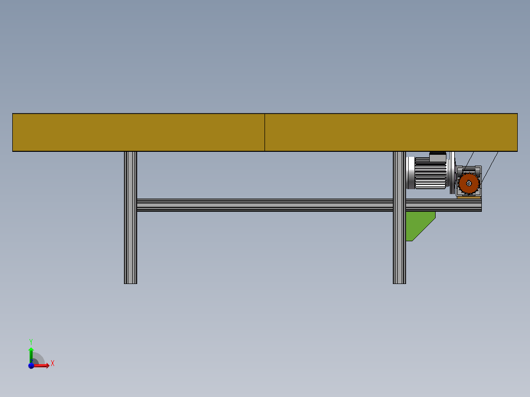 金属链板输送机sw18可编辑前视图