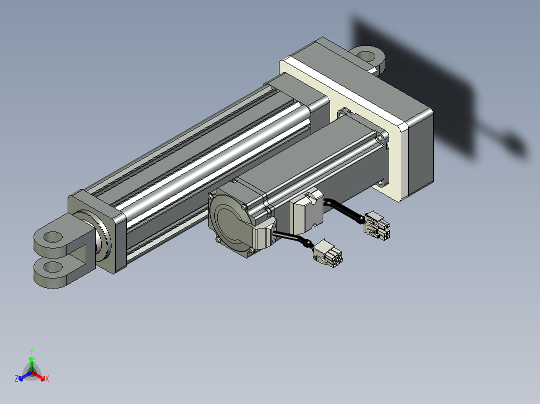 折返式电动缸G-210514正等轴测图