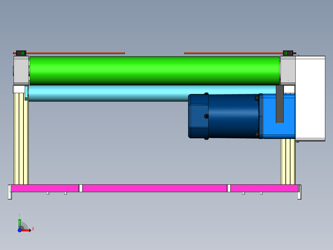 1.08米0.5米皮带机构前视图