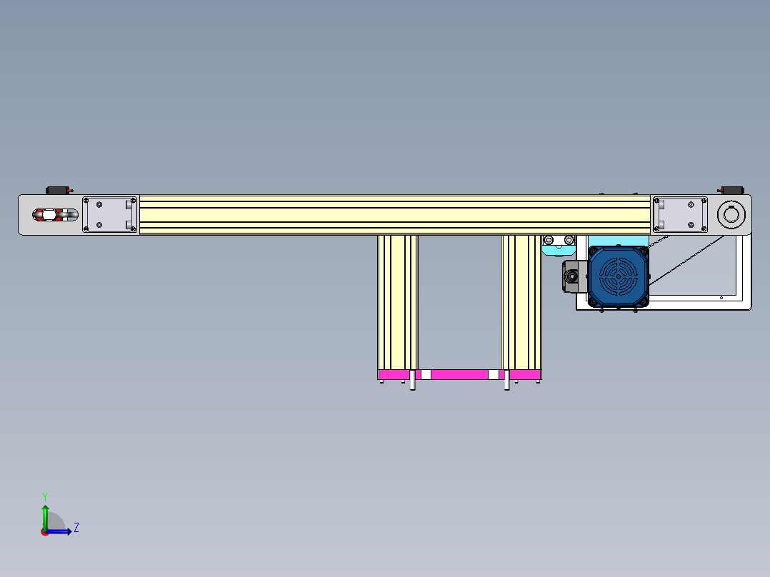 1.08米0.5米皮带机构左视图