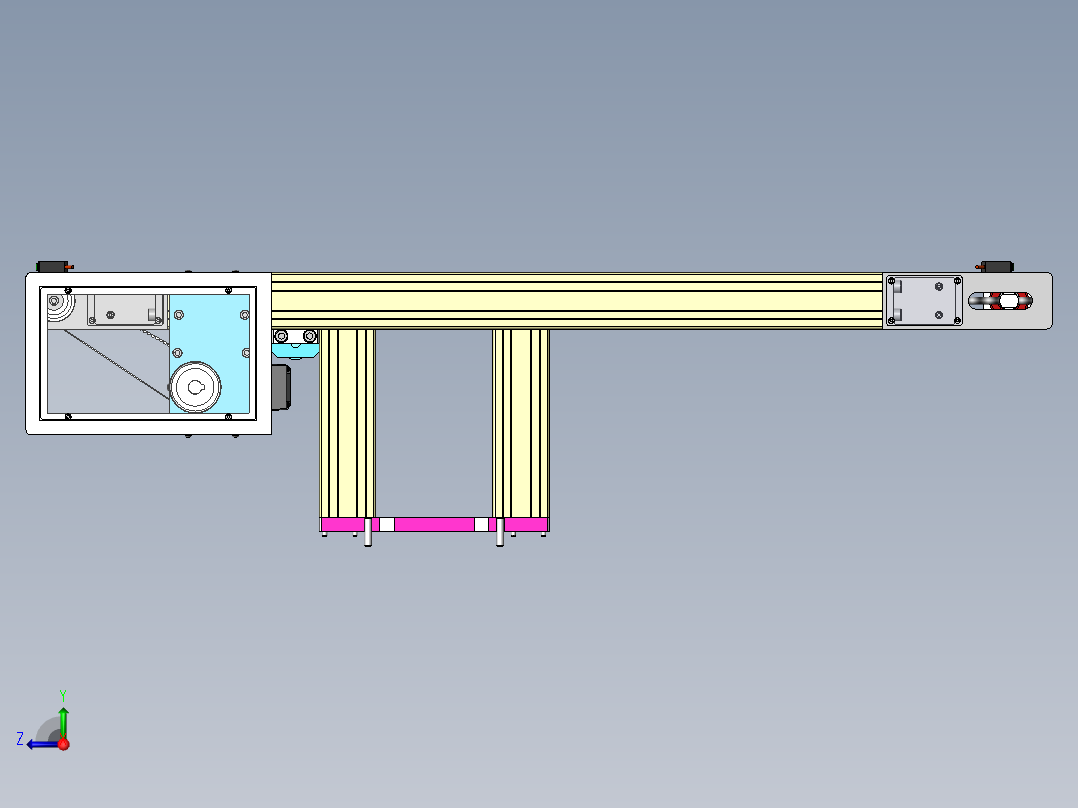 1.08米0.5米皮带机构右视图