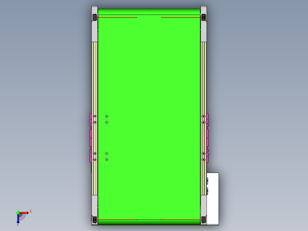 1.08米0.5米皮带机构俯视图