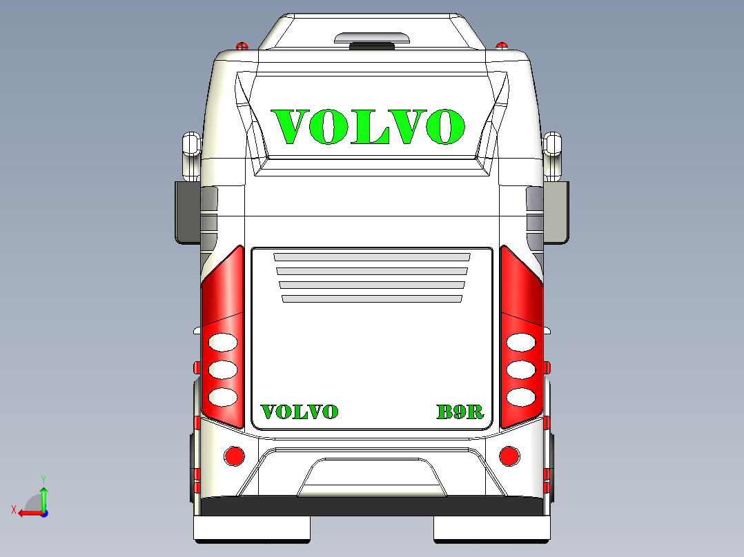 客车、公交车、尔沃大巴后视图