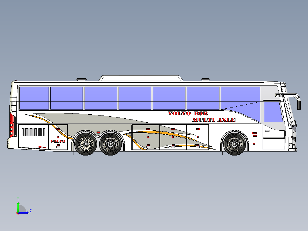 客车、公交车、尔沃大巴左视图