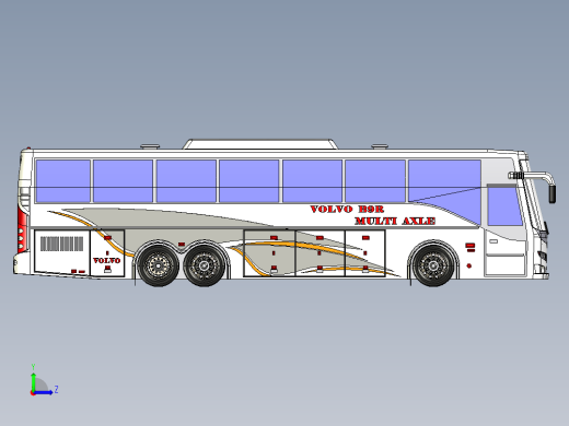 客车、公交车、尔沃大巴左视缩略图