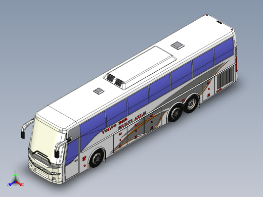 客车、公交车、尔沃大巴正等轴测缩略图