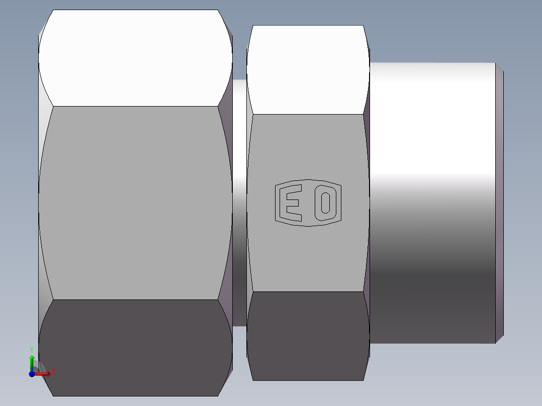 直通同径度接头、2C-42前视图