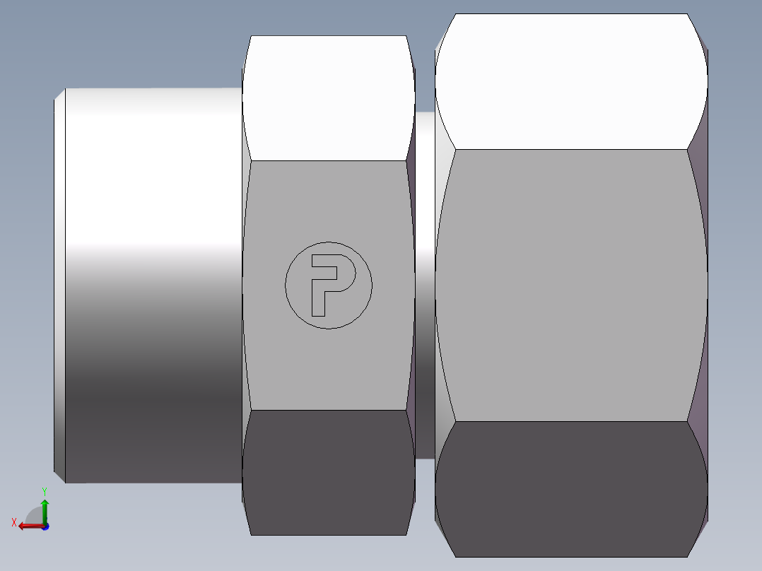 直通同径度接头、2C-42后视图