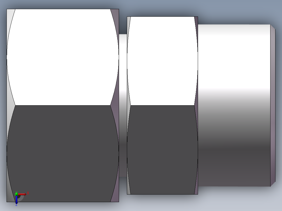 直通同径度接头、2C-42俯视图
