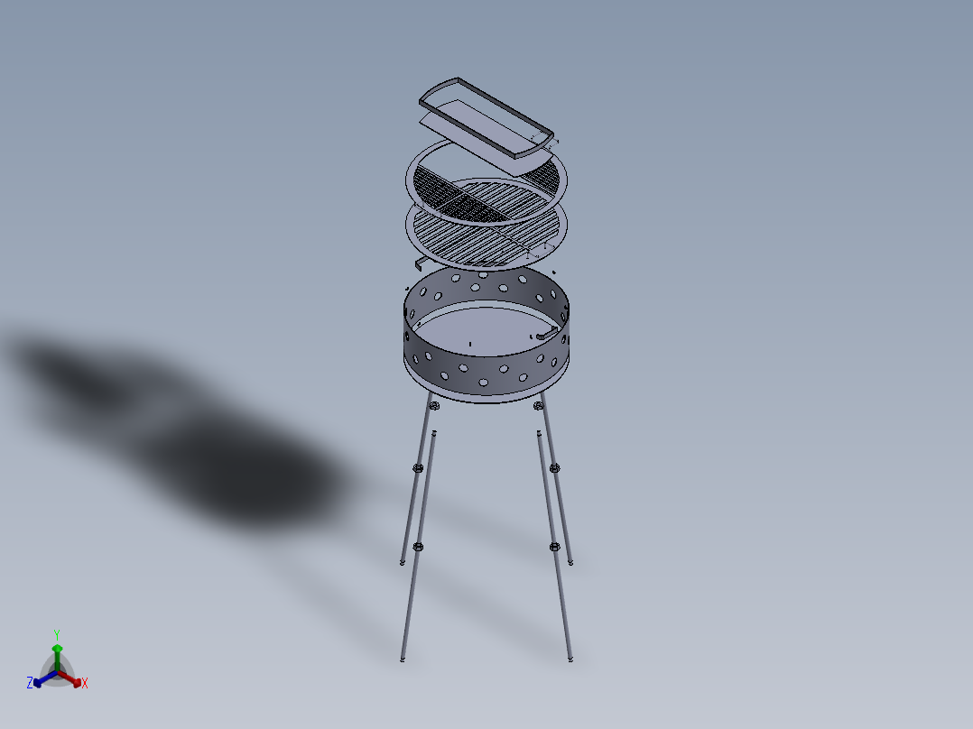 烧烤炉(63)正等轴测图