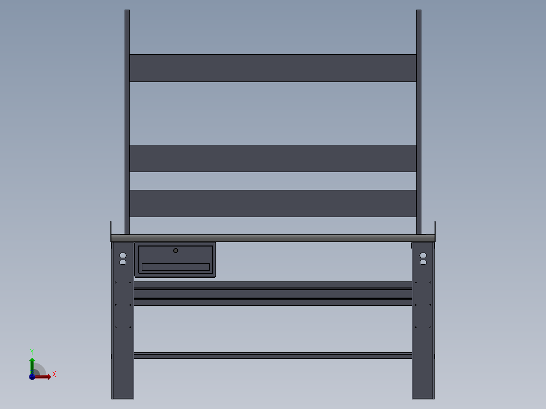电脑桌(17)前视图