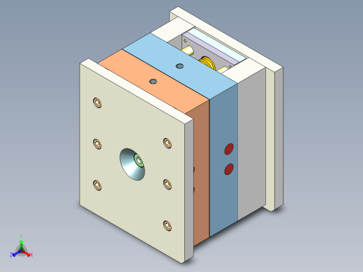 灯饰旋转支架（后模滑块）正等轴测缩略图