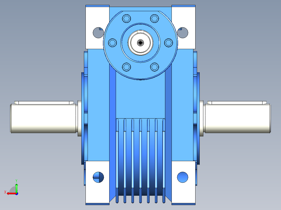 NRV030-090型蜗轮蜗杆减速机[NRV090╱20╱DS╱B3]后视图