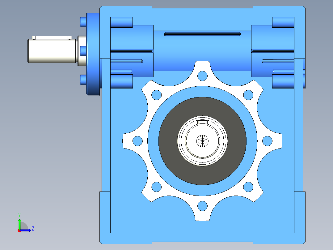 NRV030-090型蜗轮蜗杆减速机[NRV090╱20╱DS╱B3]左视图