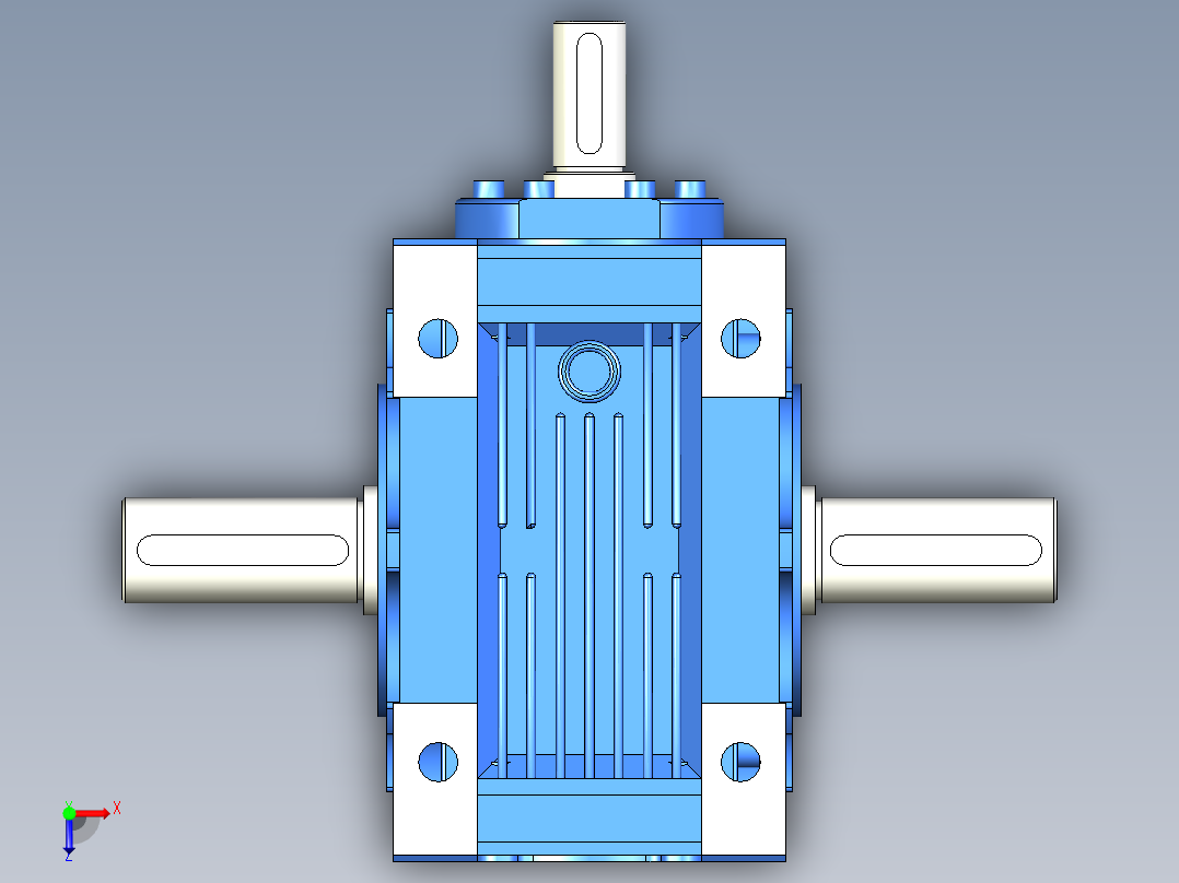 NRV030-090型蜗轮蜗杆减速机[NRV090╱20╱DS╱B3]俯视图