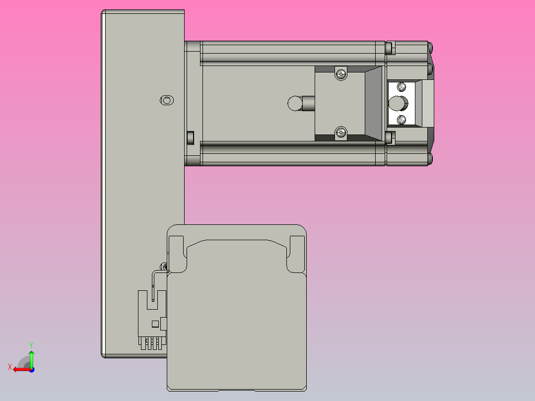 皮带直线轴半封闭可选导轨TPA-HNB-65S-90-L550-RU-Y-P10-N3后视图