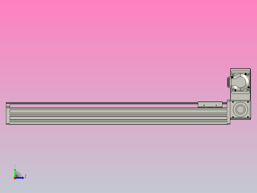 皮带直线轴半封闭可选导轨TPA-HNB-65S-90-L550-RU-Y-P10-N3左视图