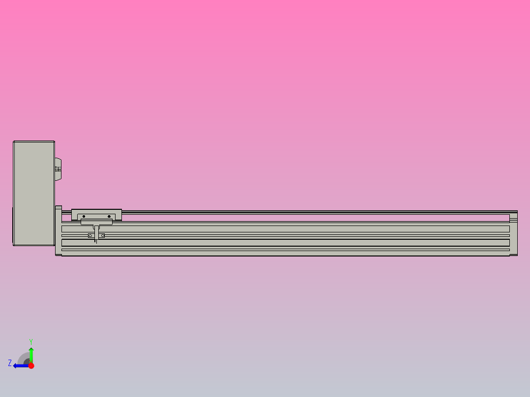 皮带直线轴半封闭可选导轨TPA-HNB-65S-90-L550-RU-Y-P10-N3右视图
