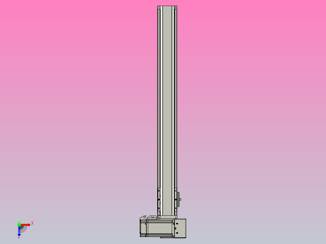 皮带直线轴半封闭可选导轨TPA-HNB-65S-90-L550-RU-Y-P10-N3俯视图
