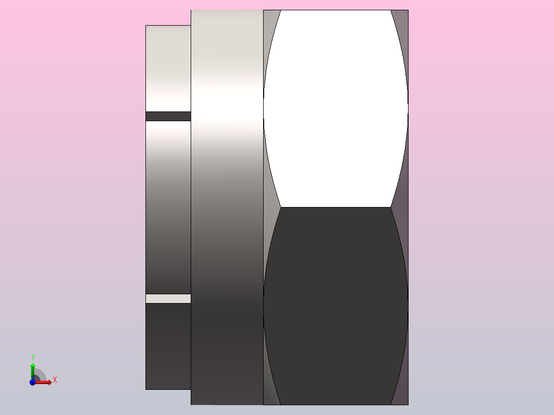 全金属弹簧箍六角锁紧螺母_M24前视图