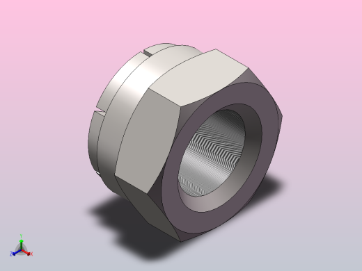 全金属弹簧箍六角锁紧螺母_M24正等轴测缩略图