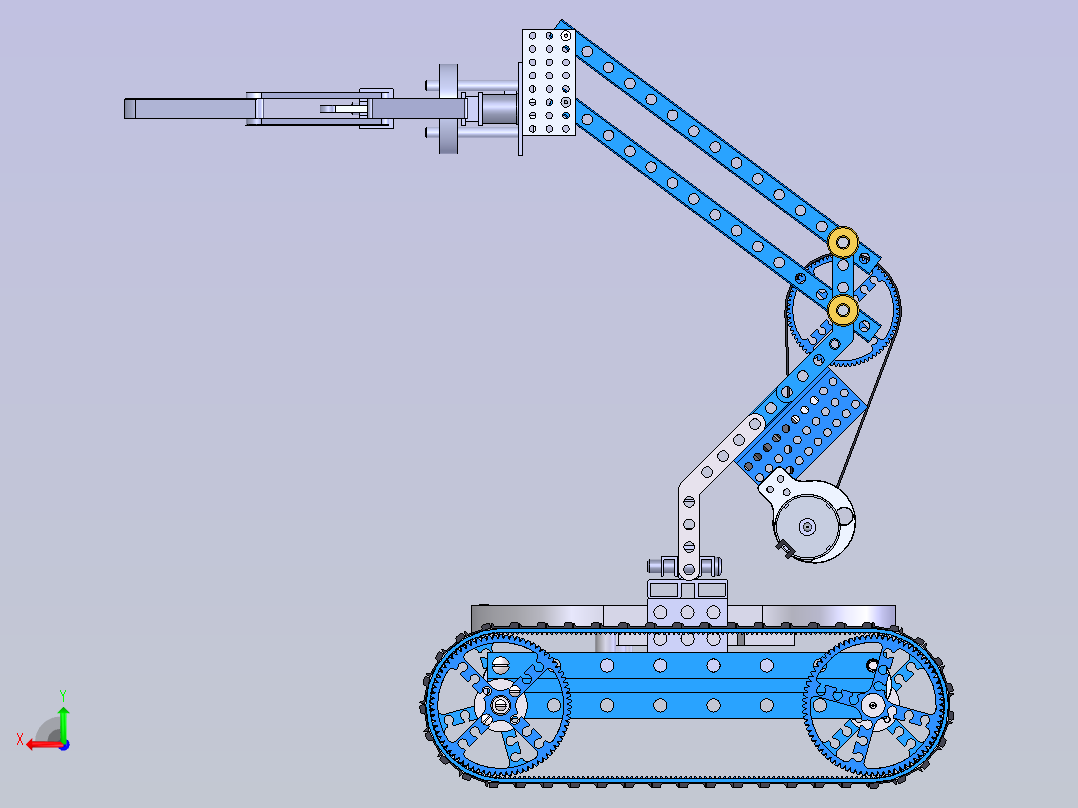 机械臂坦克机器人后视图