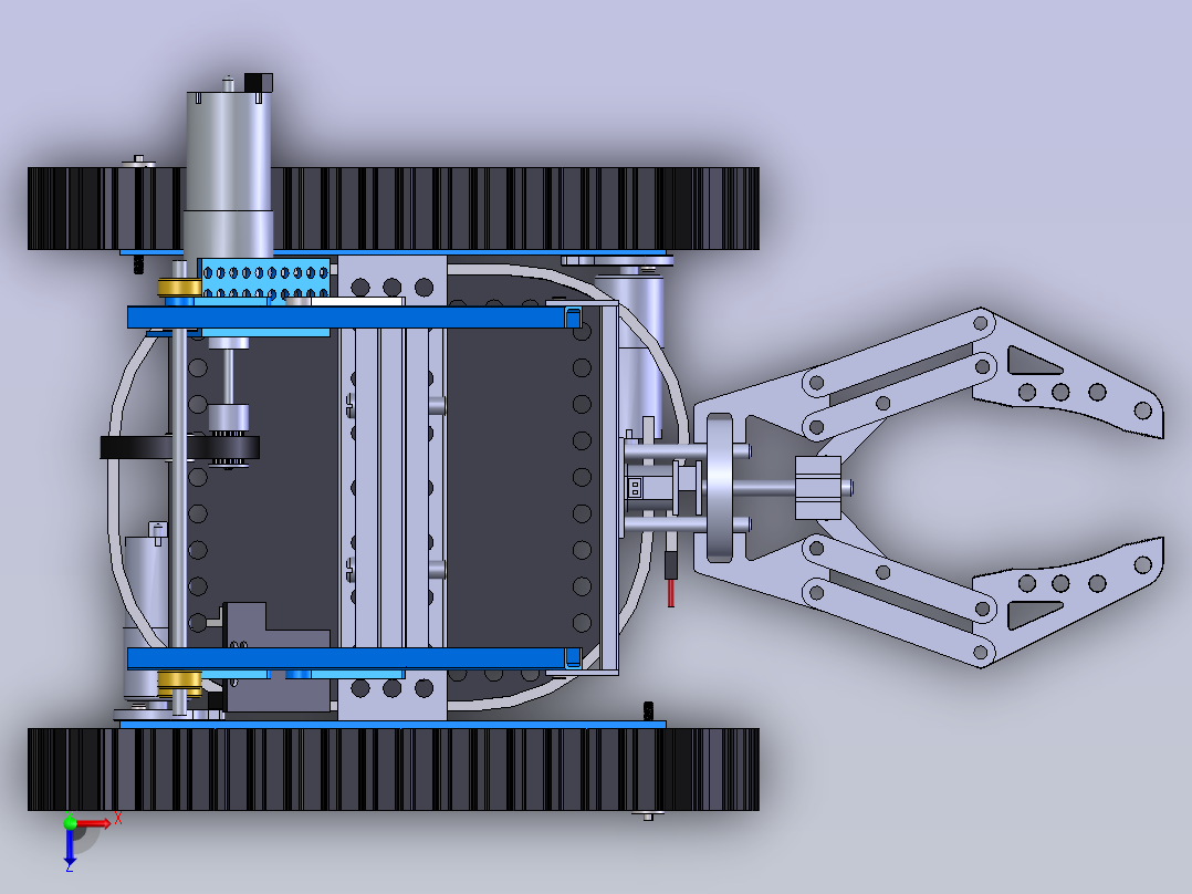 机械臂坦克机器人俯视图