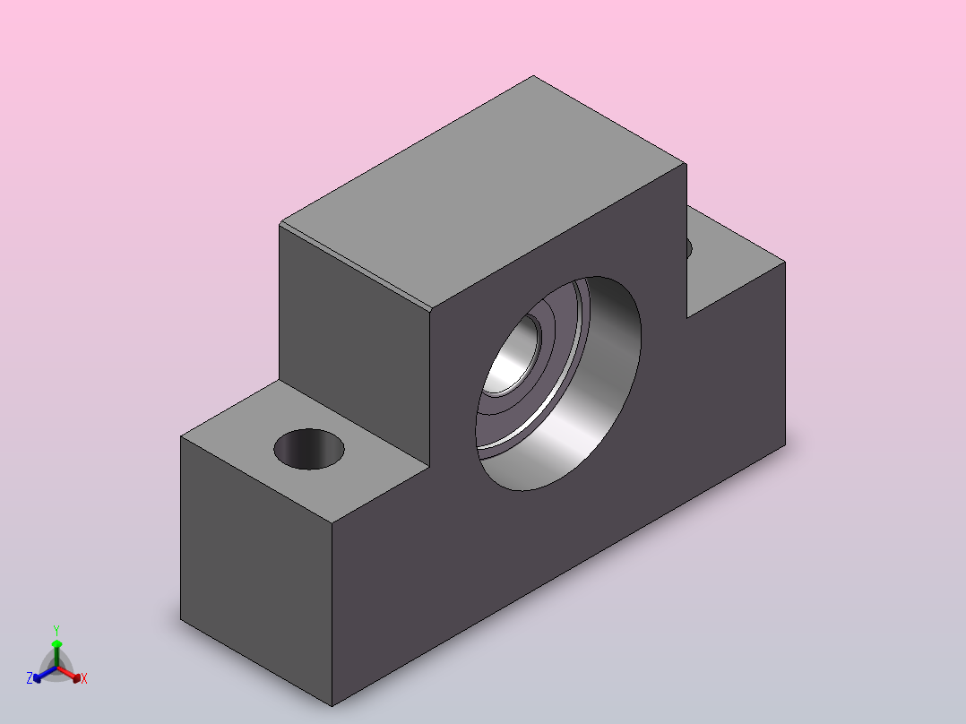 滚珠丝杆支撑座固定座BUA10正等轴测图