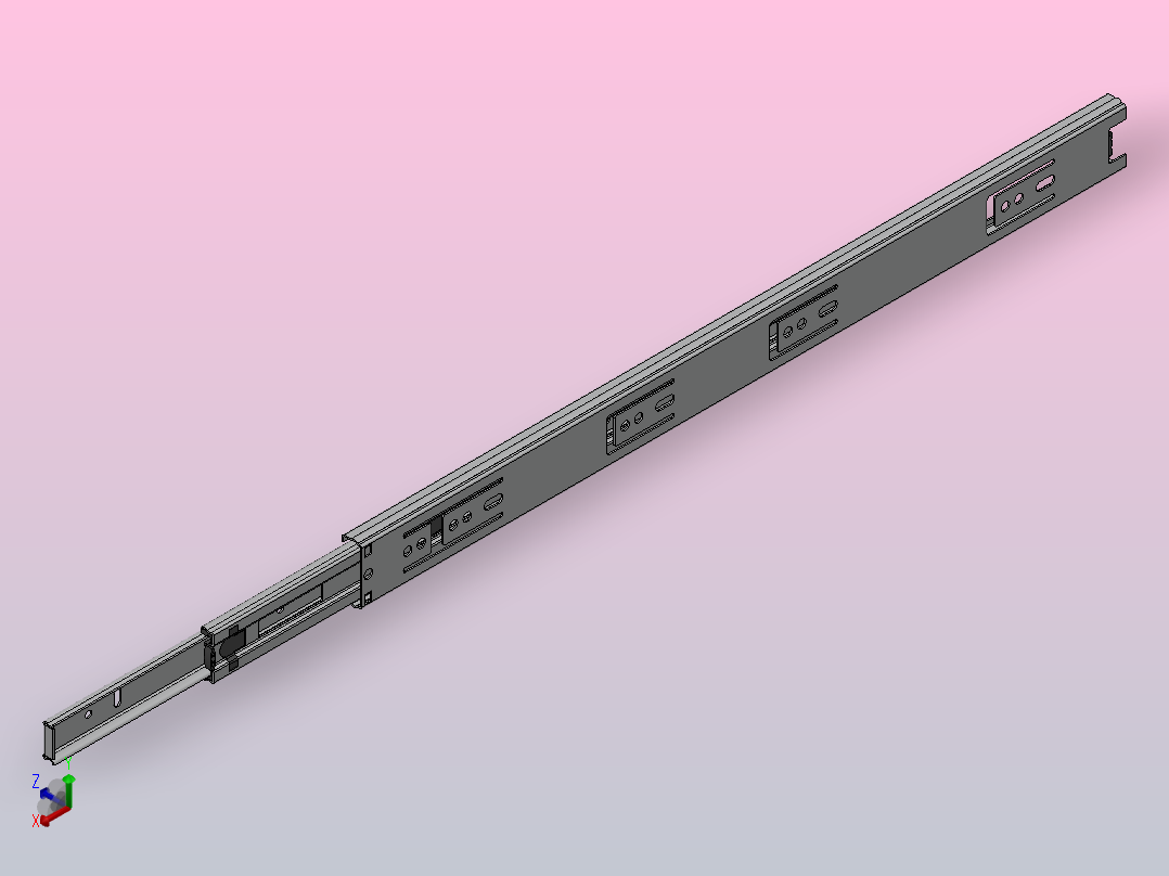 抽屉滑轨主视图