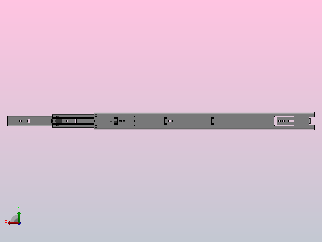 抽屉滑轨后视图