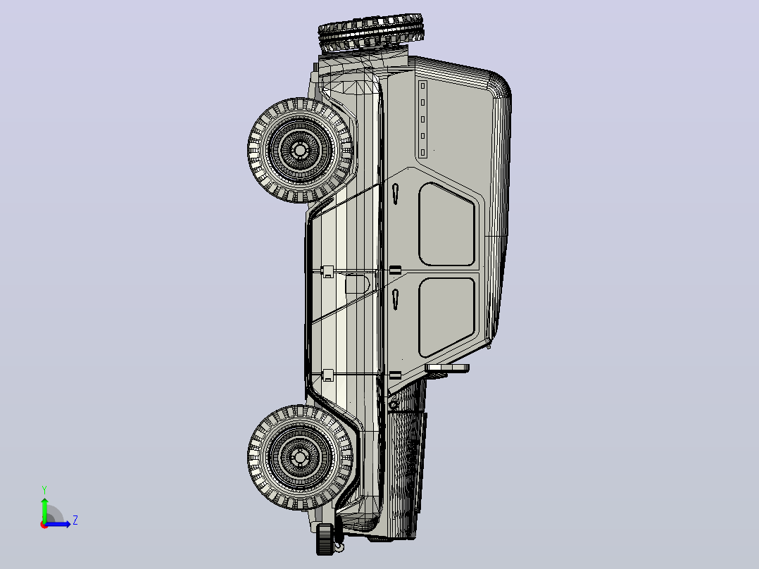 苏联的越野车3D打印的UAZ 469模型左视图