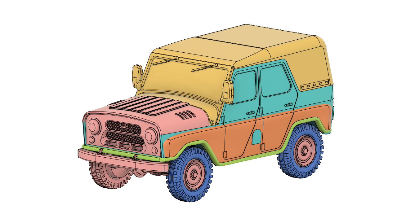 苏联的越野车3D打印的UAZ 469模型
