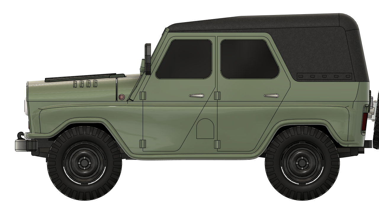 苏联的越野车3D打印的UAZ 469模型